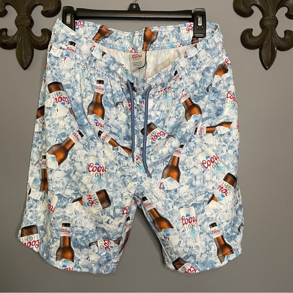 Coors Light mountain bottle swim trunks size large